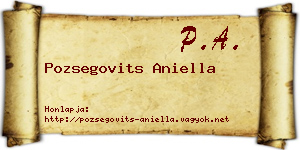 Pozsegovits Aniella névjegykártya